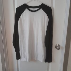 Athletic Works Performance Blend Long Sleeve in Black And White Size Large